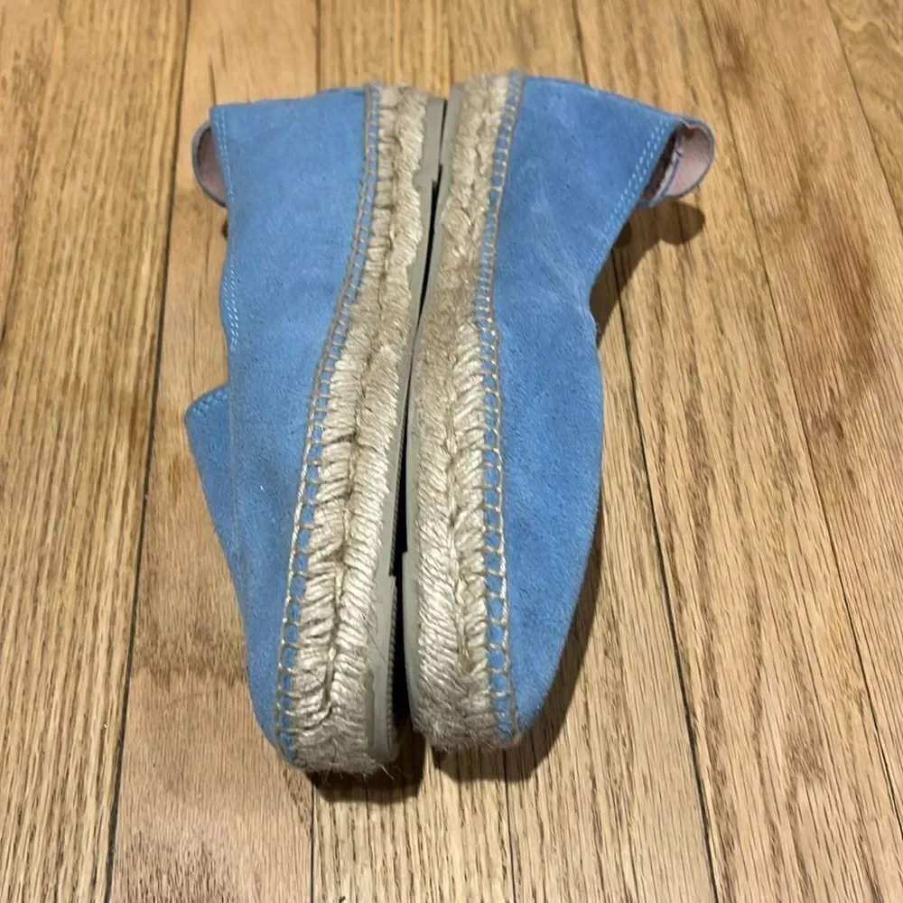 Manabi Suede Sky Blue Platform Espadrilles Flat Shoes Women’s Size 38 Shoes